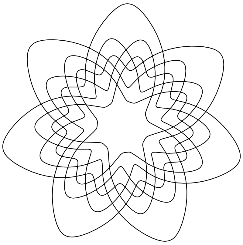 Раскраска - Математические фигуры - Диаграмма Венна для семи множеств