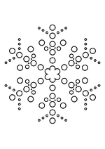Раскраска - Снежинки - Ажурная снежинка из кругов 3