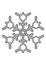 Раскраска - Снежинки - Ажурная снежинка из кругов 9