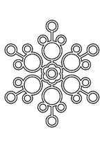 Раскраска - Снежинки - Ажурная снежинка из кругов 10