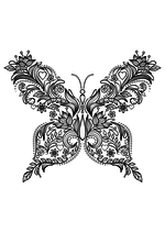 Раскраска - Узорные бабочки - Узорная бабочка 1