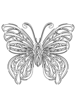Раскраска - Узорные бабочки - Узорная бабочка 2