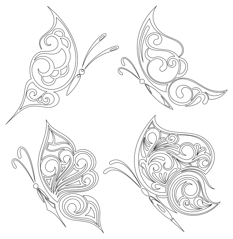 Раскраска - Узорные бабочки - Узорные бабочки 1