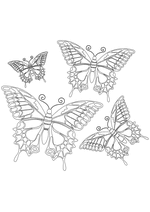 Раскраска - Узорные бабочки - Узорные бабочки 2