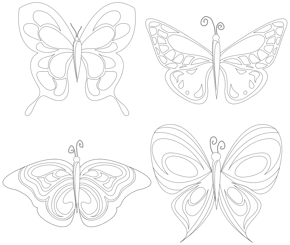 Раскраска - Узорные бабочки - Узорные бабочки 3