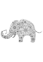 Раскраска - Узорные картинки - Узорный слон