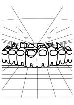 Раскраска - Among Us - Члены экипажа из Among Us в разных шляпах