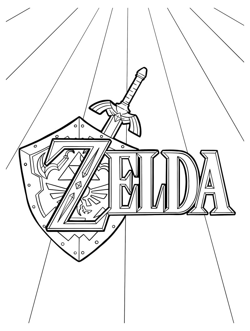 Раскраска - Легенда о Зельде - Логотип Zelda