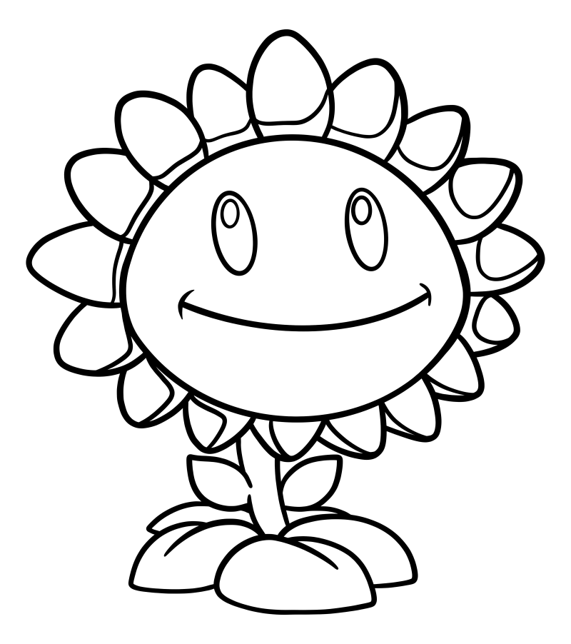 Раскраска - Plants vs. Zombies - Подсолнух