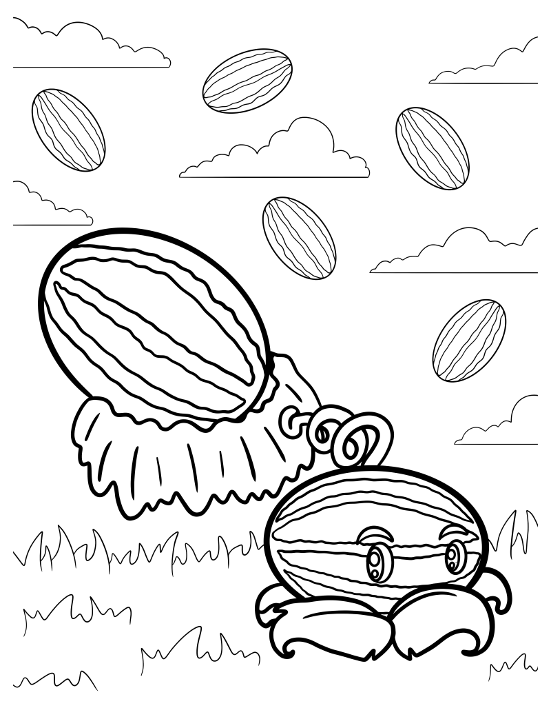 Раскраска - Plants vs. Zombies - Арбузопульта