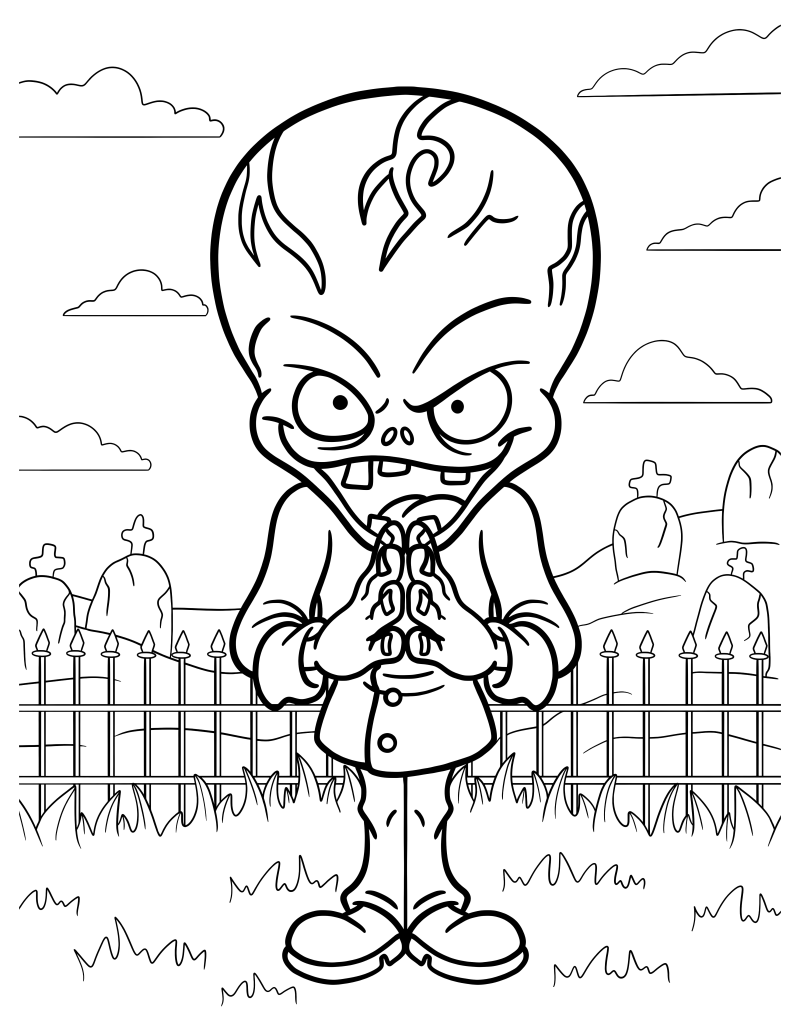 Раскраска - Plants vs. Zombies - Доктор Зомбосс