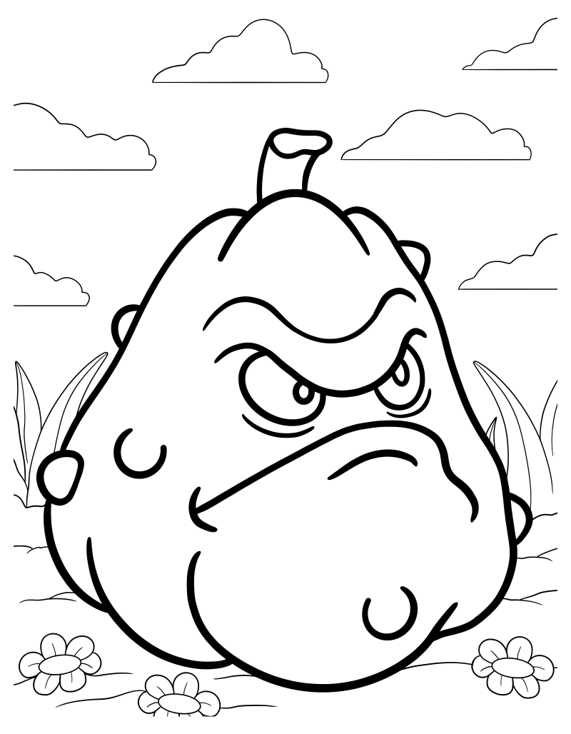 Раскраска - Plants vs. Zombies - Кабачок