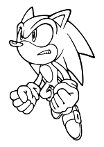 Раскраска - Sonic the Hedgehog - Ёж Соник в прыжке
