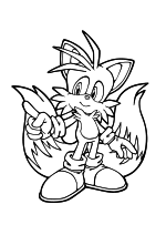 Раскраска - Sonic the Hedgehog - Тейлз Прауэр - двухвостый лис
