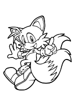 Раскраска - Sonic the Hedgehog - Тейлз бежит