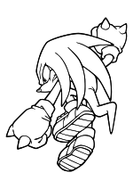 Раскраска - Sonic the Hedgehog - Наклз парит в воздухе