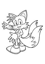 Раскраска - Sonic the Hedgehog - Тейлз Прауэр - лисёнок с двумя хвостами