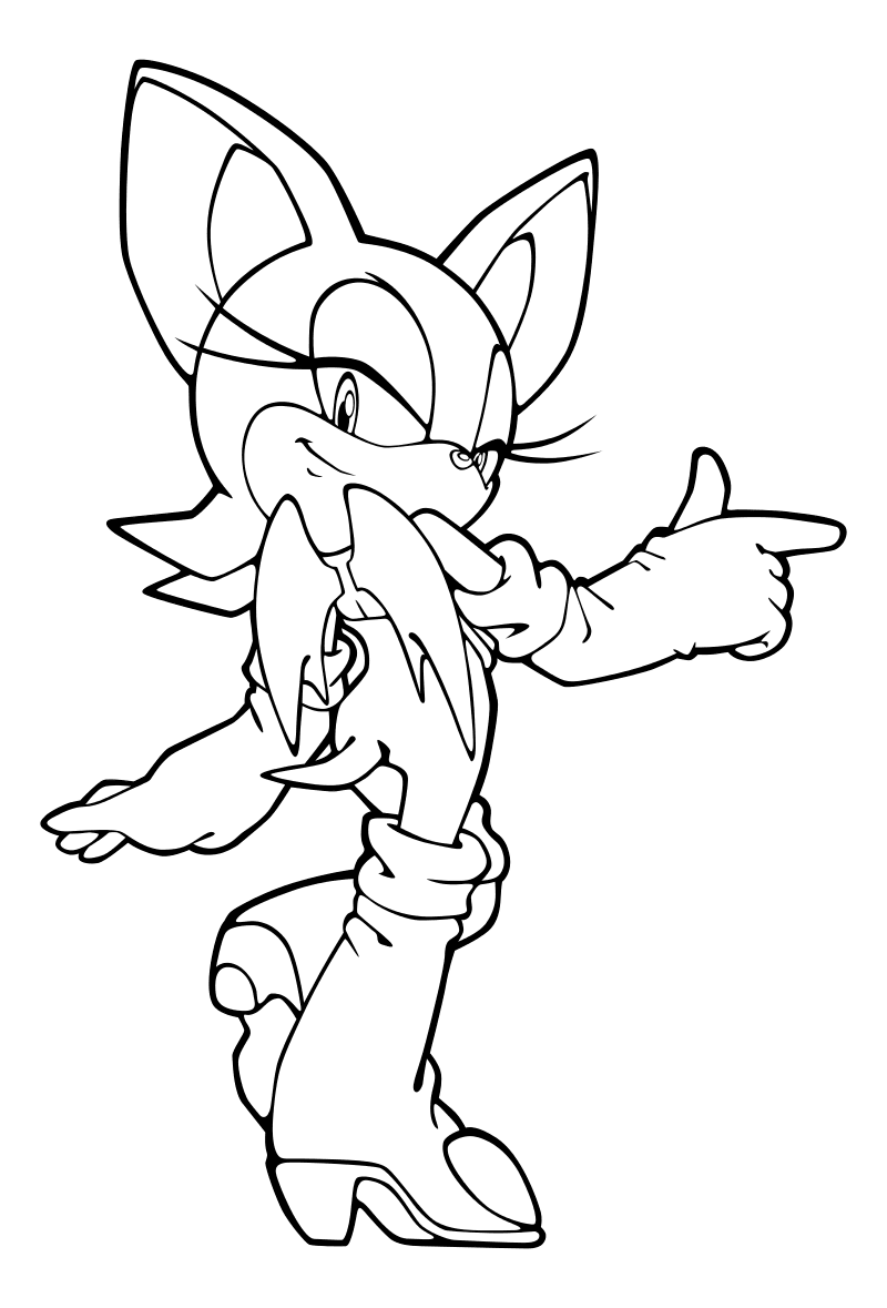 Раскраска - Sonic the Hedgehog - Расчётливая Руж