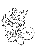 Раскраска - Sonic the Hedgehog - Тейлз - скромный добродушный лисёнок