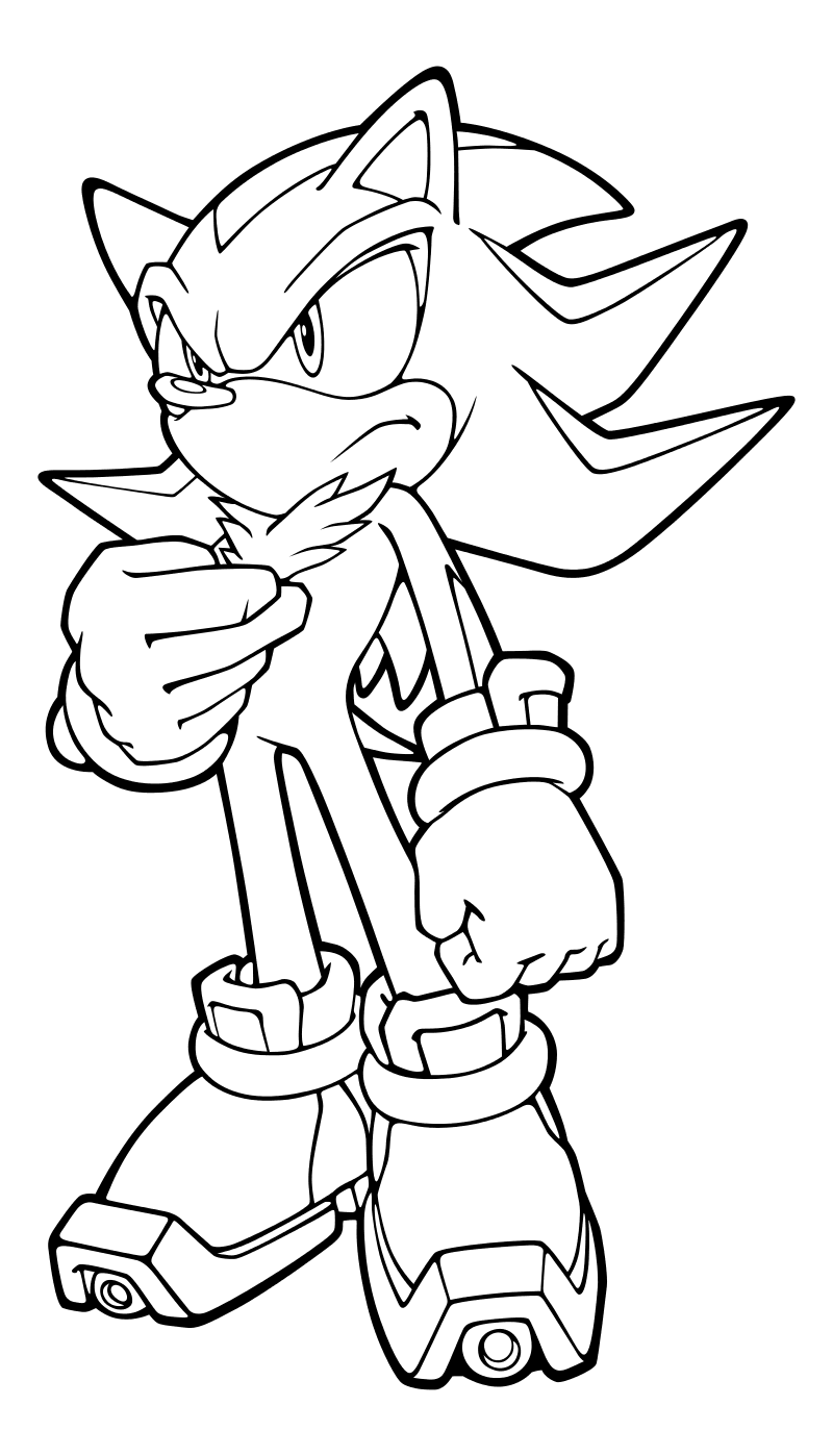 Раскраска - Sonic the Hedgehog - Серьёзный Ёж Шэдоу