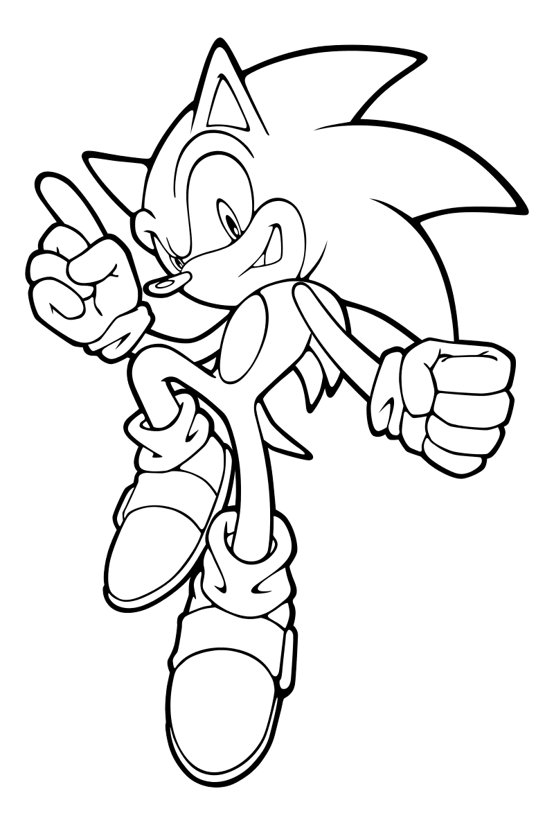 Раскраска - Sonic the Hedgehog - Ёж Соник способен высоко прыгать