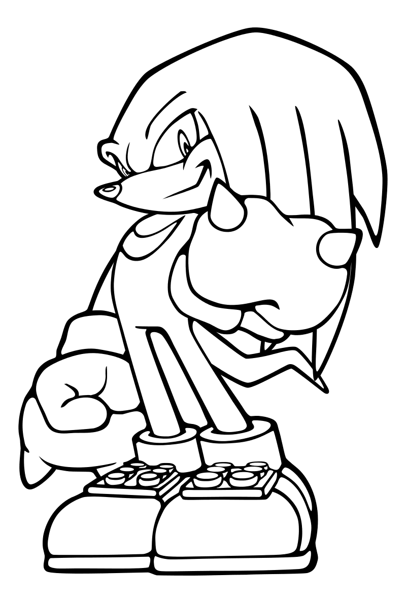 Раскраска - Sonic the Hedgehog - Ехидна Наклз - член клана Наклз