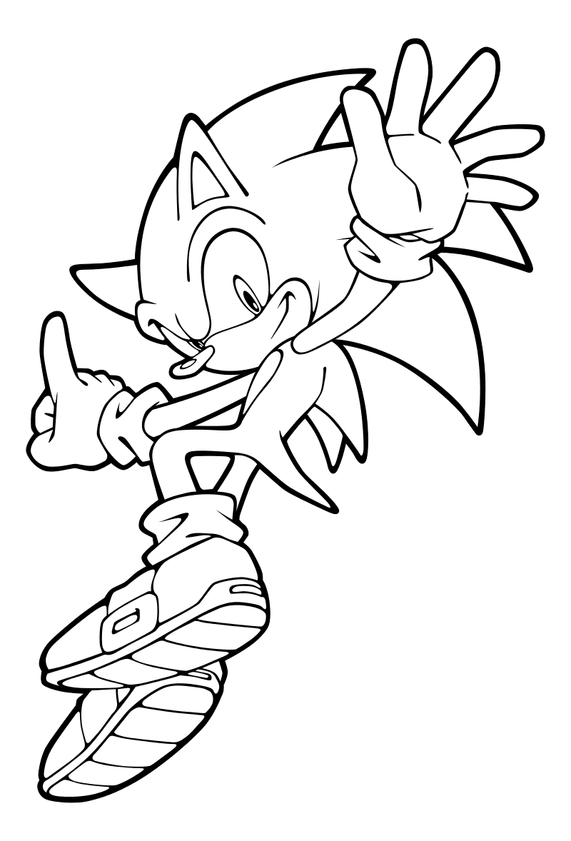 Раскраска - Sonic the Hedgehog - Ёж Соник - главный герой