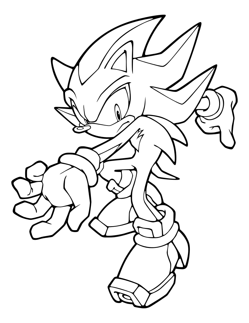 Раскраска - Sonic the Hedgehog - Ёж Шэдоу всегда действует быстро