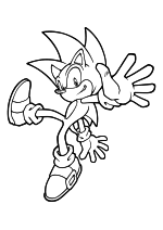 Раскраска - Sonic the Hedgehog - Ёж Соник приземляется