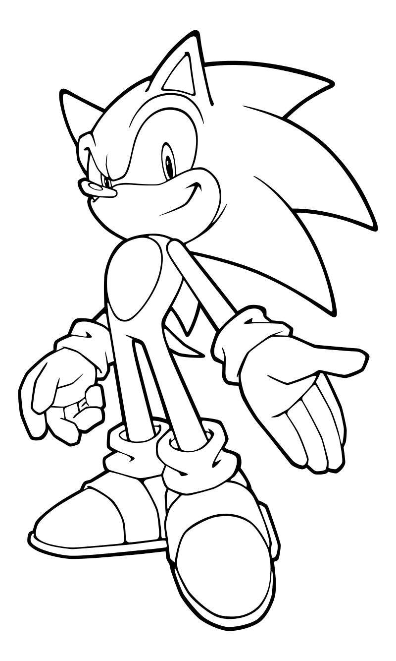 Раскраска - Sonic the Hedgehog - Благородный Соник