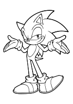 Раскраска - Sonic the Hedgehog - Соник разводит руками