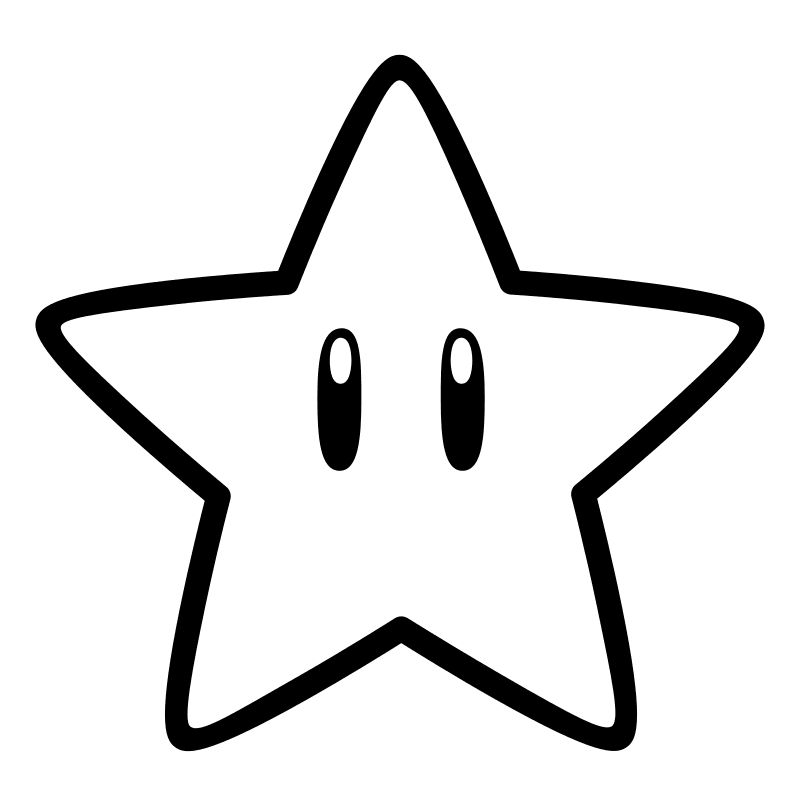 Раскраска - Супер Марио - Звезда