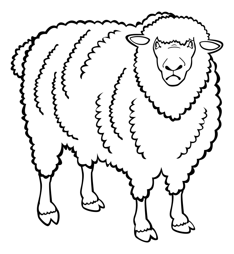 Раскраска - Домашние животные - Домашняя Овца