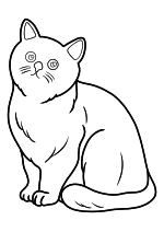Раскраска - Коты - Простой кот