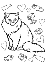 Раскраска - Коты - Норвежский лесной кот