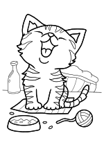 Раскраска - Коты - Милое мяуканье кота