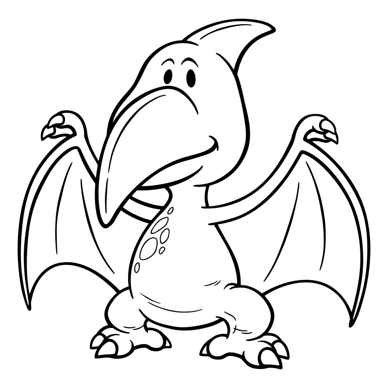 Раскраска - Динозавры - Птеродактиль расправил крылья