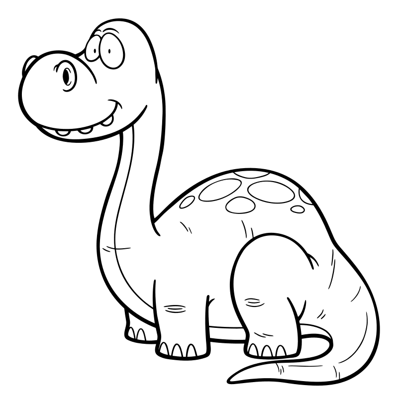 Раскраска - Динозавры - Малыш апатозавр