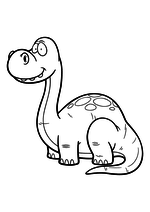 Раскраска - Динозавры - Малыш апатозавр
