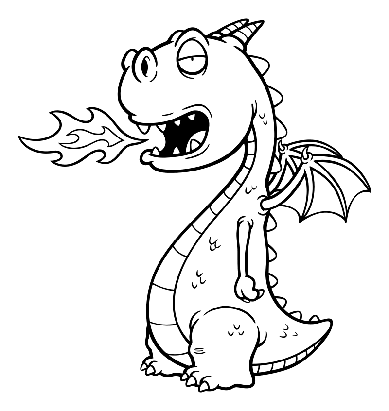Раскраска - Динозавры - Детёныш дракона