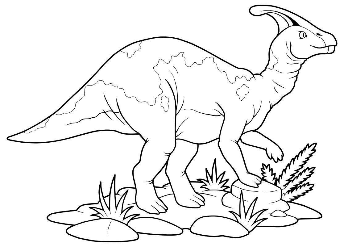 Раскраска - Динозавры - Динозавр Паразауролоф