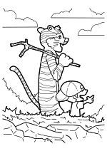 Раскраска - Тигры - Тигр из "Кельвин и Хоббс"
